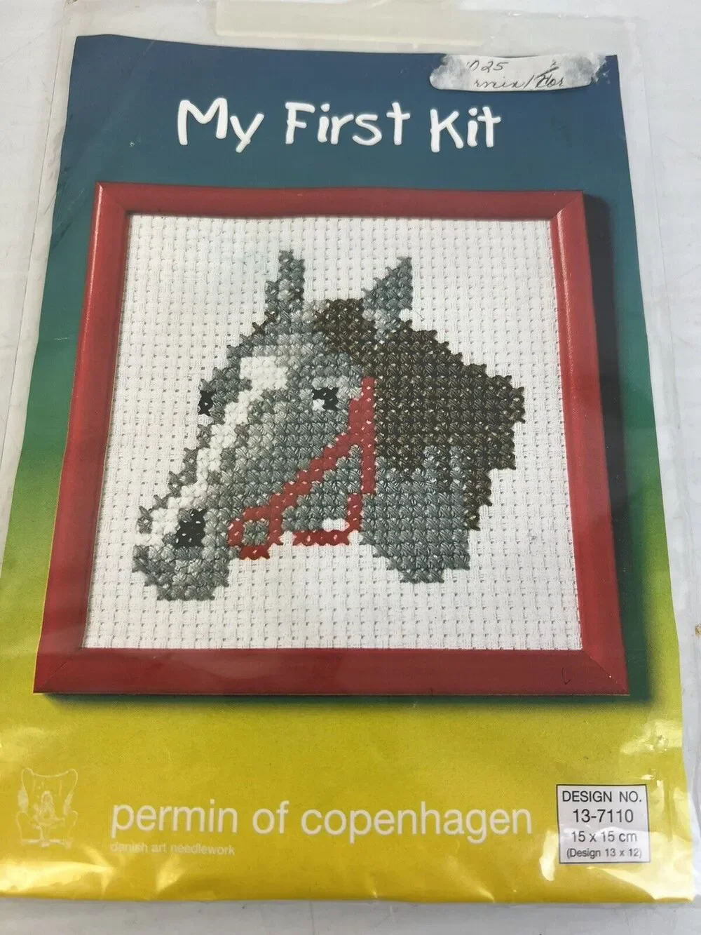My First Kit Permin of Copenhagen Horse Cross Stitch 13 x 12 Danish Needlework